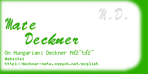 mate deckner business card